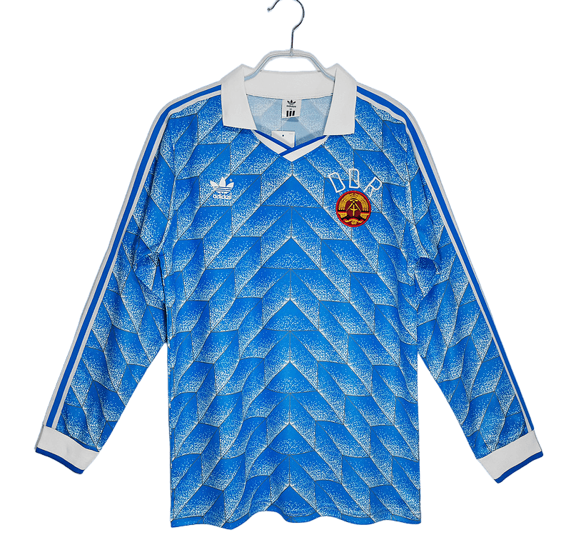 GDR German Democratic Republic Retro 1988 Long Sleeve Away - JERSEYS4ALL