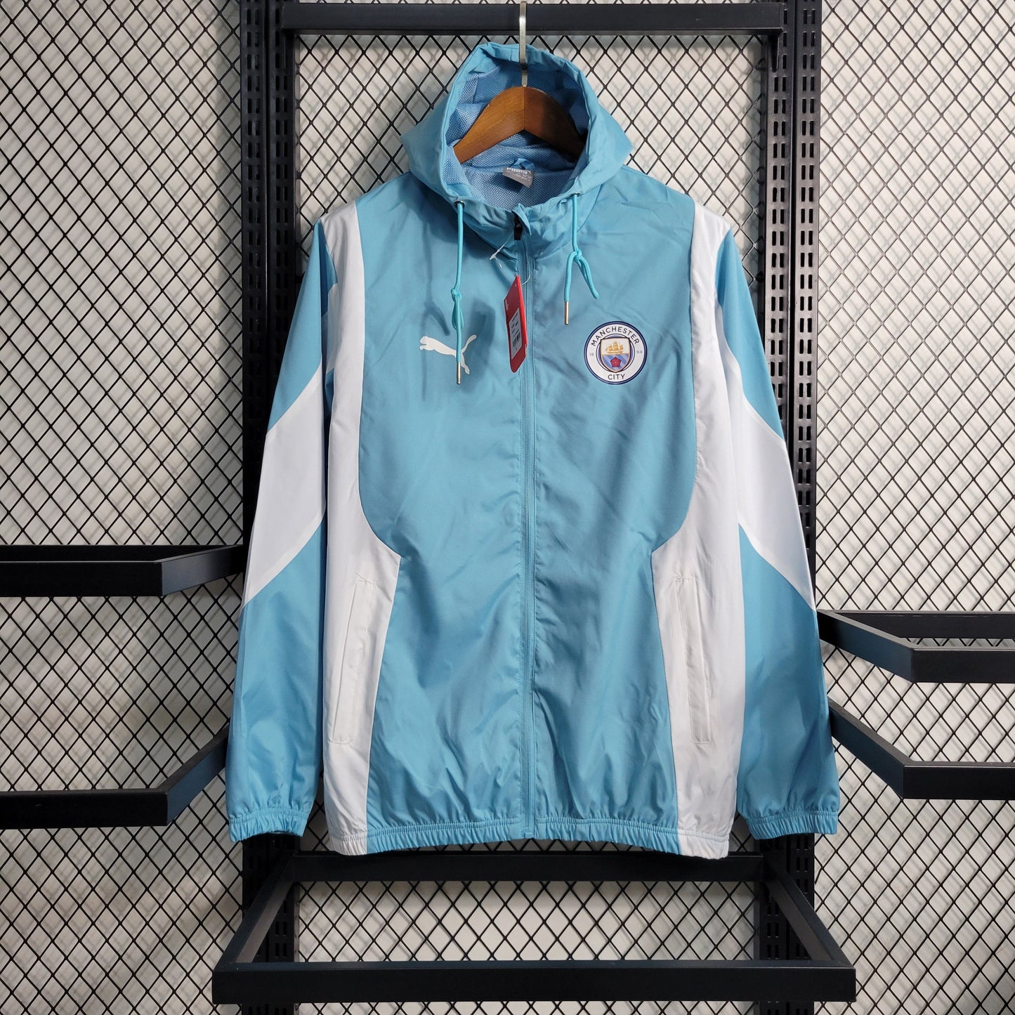 Manchester City Windbreaker Jacket 23/24 - Blue and White