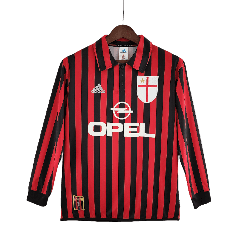 AC Milan Retro 1999/2000 Long Sleeve Home - JERSEY4ALL