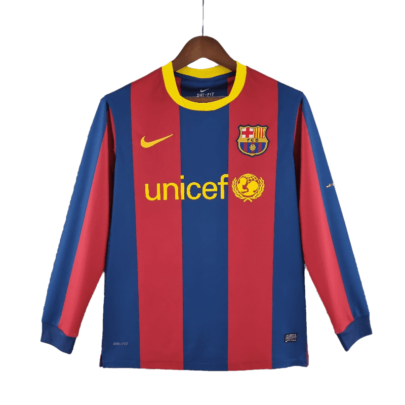 Barcelona Retro Long Sleeve 10/11 UEFA Champions League Home - JERSEY4ALL