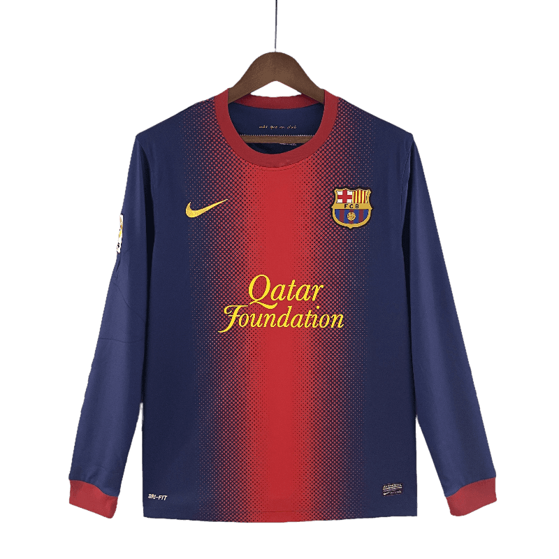 Barcelona Retro Long Sleeve 12/13 Home - JERSEY4ALL