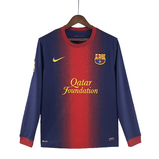 Barcelona Retro Long Sleeve 12/13 Home - JERSEY4ALL