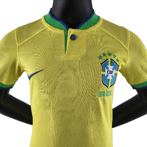 Brazil 2022 Kids World Cup Home - JERSEY4ALL