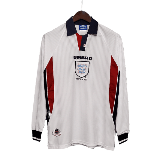 England Retro Long Sleeve 1998 Home - JERSEYS4ALL