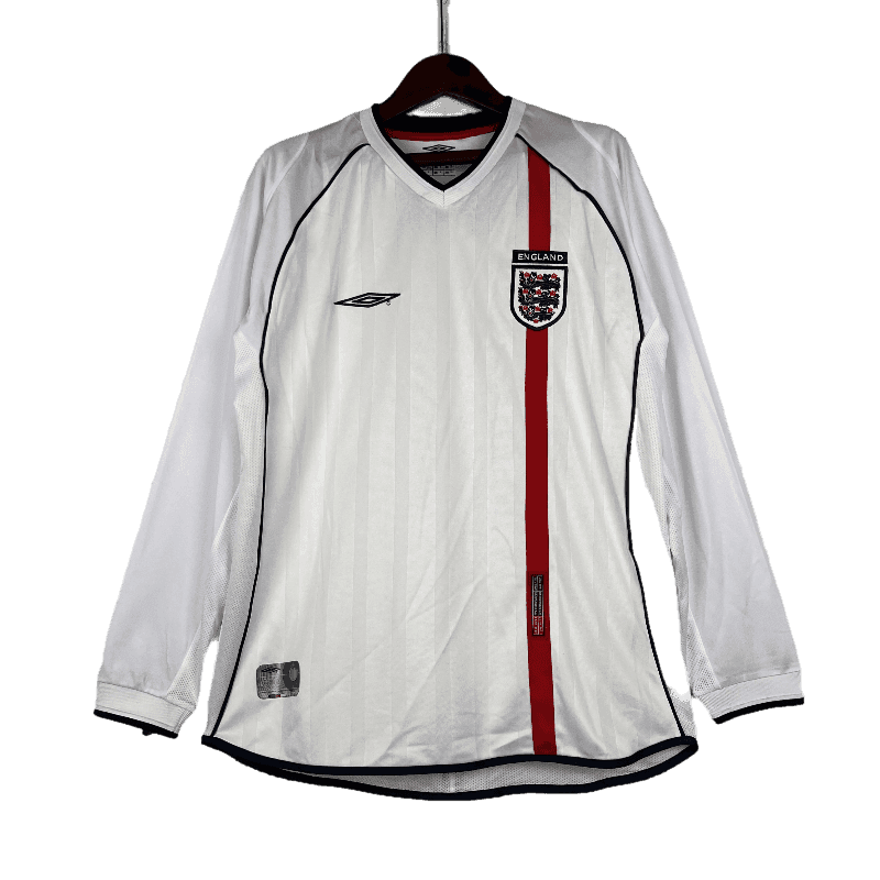 England Retro Long Sleeve 2002 Home - JERSEYS4ALL