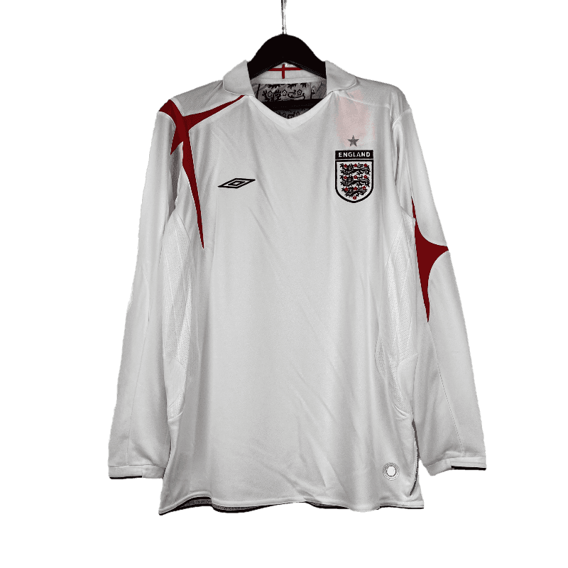 England Retro Long Sleeve 2006 Home - JERSEYS4ALL