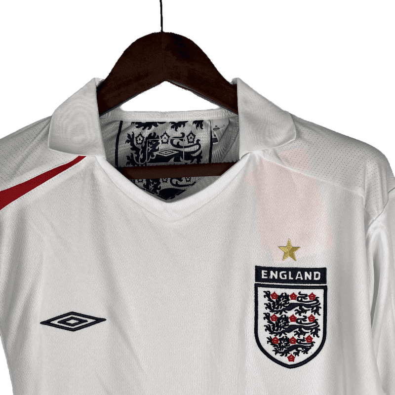 England Retro Long Sleeve 2006 Home - JERSEYS4ALL