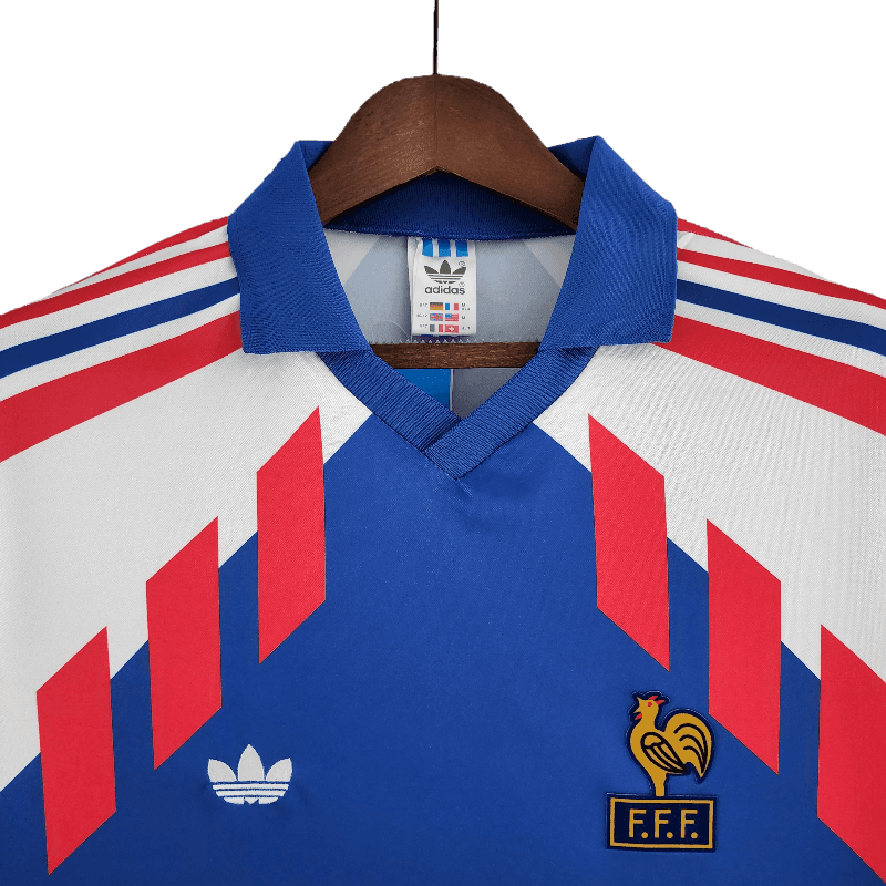 France Retro Long Sleeve 1988/90 Home - JERSEYS4ALL