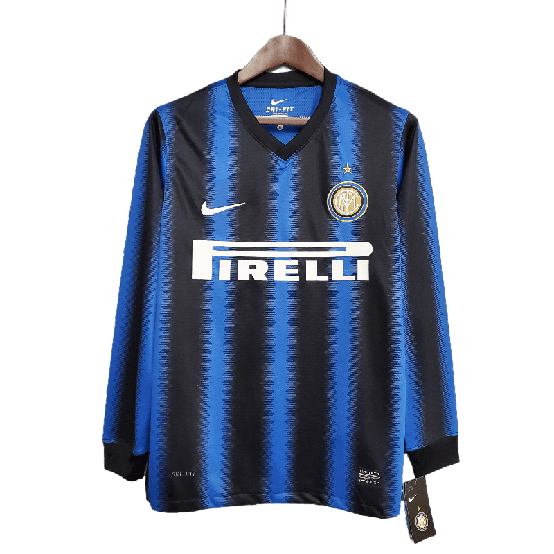 Intern Milan Retro 2010/11 Long Sleeve Home - JERSEYS4ALL