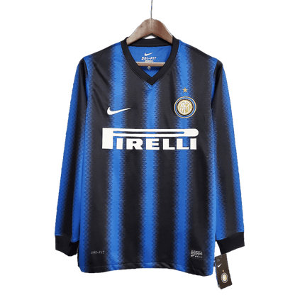 Intern Milan Retro 2010/11 Long Sleeve Home - JERSEYS4ALL