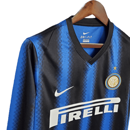 Intern Milan Retro 2010/11 Long Sleeve Home - JERSEYS4ALL