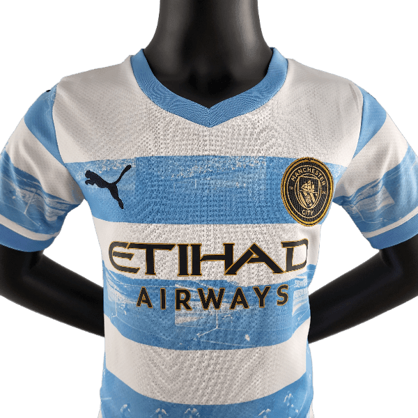 Manchester City 22/23 Kids Kit Limited Edition Blue and White - JERSEYS4ALL