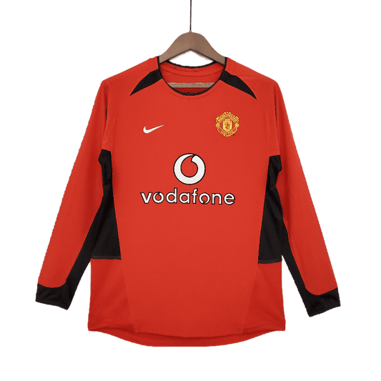 Manchester United Retro Long Sleeve 2002/04 Home - JERSEYS4ALL