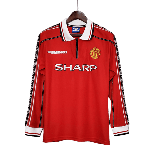 Manchester United Retro Long-Sleeved 1998/99 Home - JERSEYS4ALL