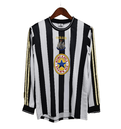 Newcastle Retro 97/99 Home Long Sleeve With Patch And Fonts - JERSEYS4ALL