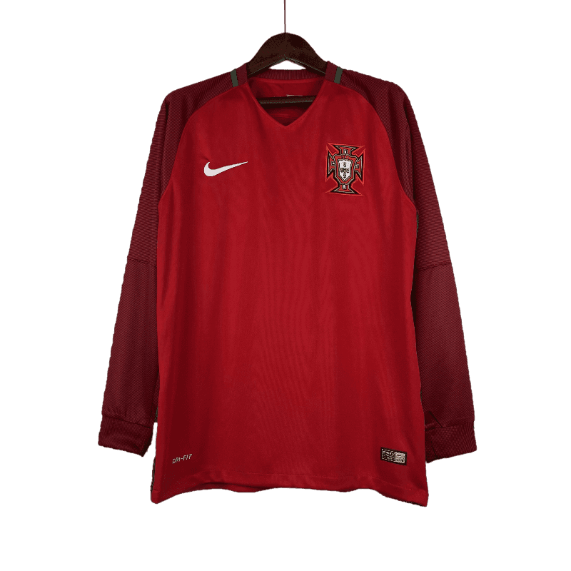 Portugal Retro 2016 Long Sleeve Home - JERSEYS4ALL