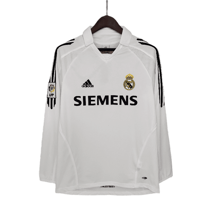 Real Madrid Retro Long Sleeve 2005/06 Home - JERSEYS4ALL