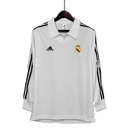 Real Madrid Retro Long-Sleeved 2002 Home - JERSEYS4ALL