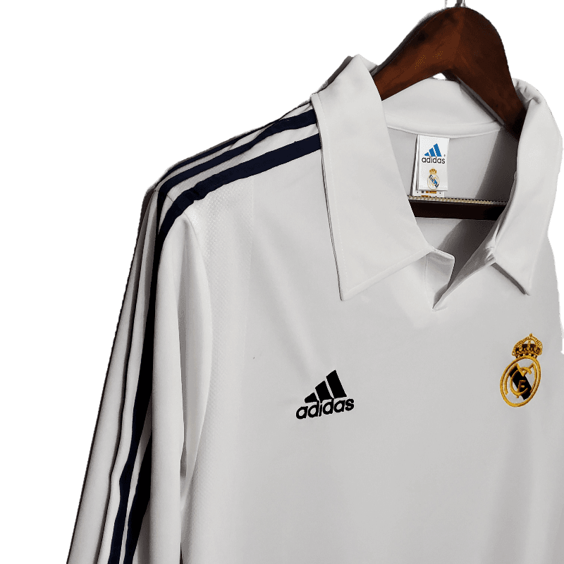 Real Madrid Retro Long-Sleeved 2002 Home - JERSEYS4ALL