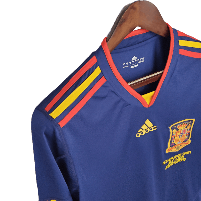 Spain Retro 2010 Long Sleeve Away - JERSEYS4ALL