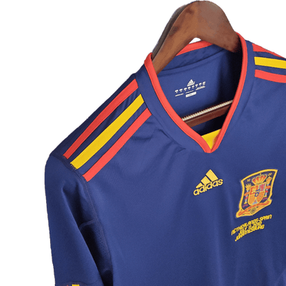 Spain Retro 2010 Long Sleeve Away - JERSEYS4ALL