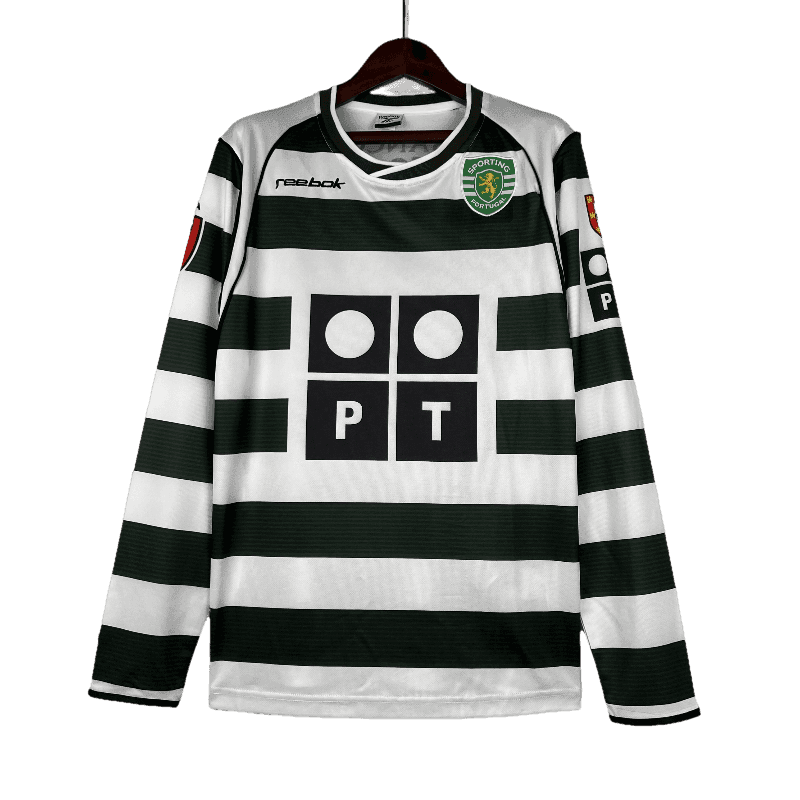 Sporting Lisbon Retro Long Sleeve 2001/03 Home - JERSEYS4ALL